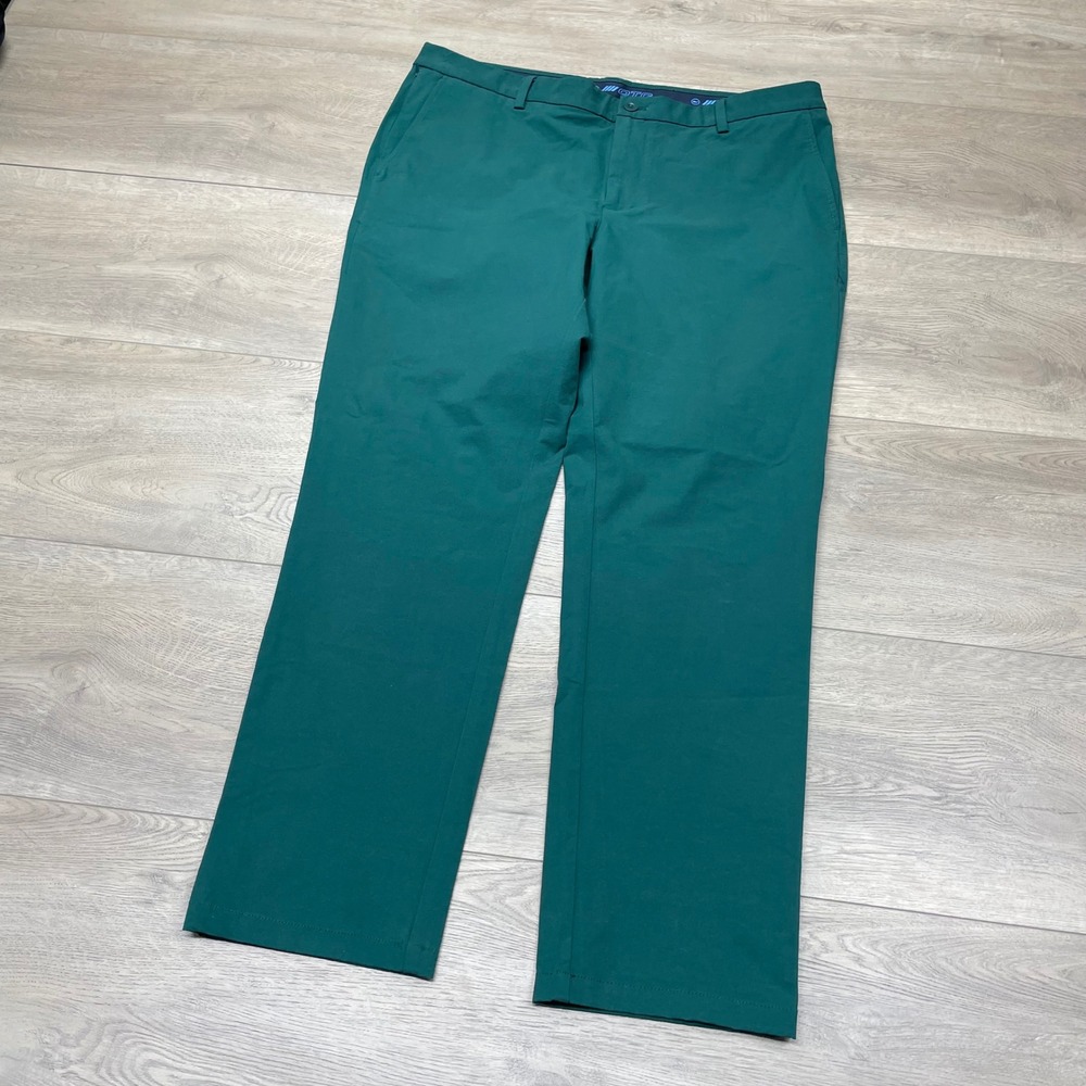 Vineyard Vine On-The-Go Pant Men 38x30 Green Stretch Chino Performance Golf Prep